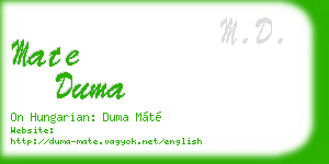 mate duma business card